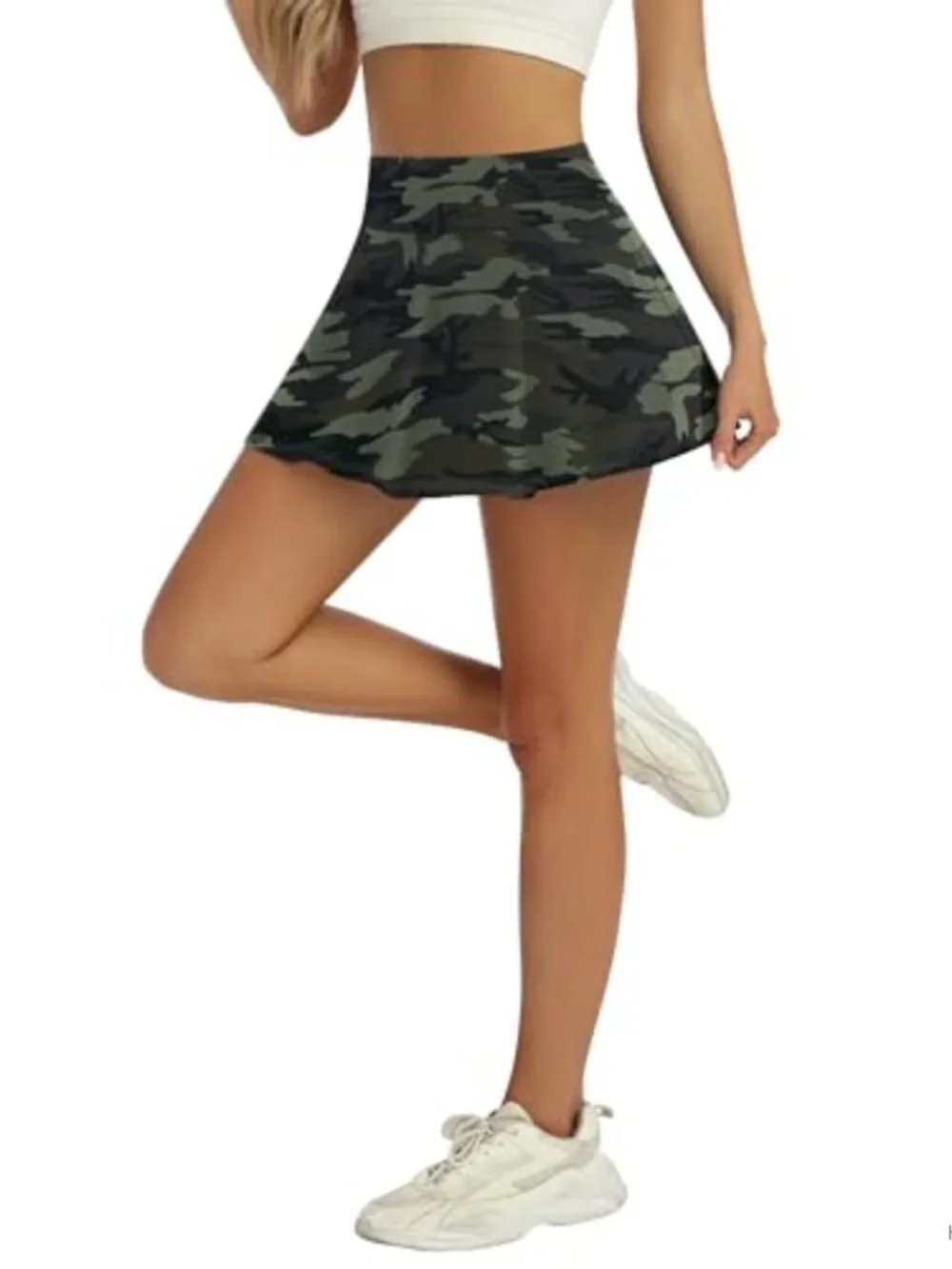 High Waisted Pleated Tennis Skort with Pockets for Women